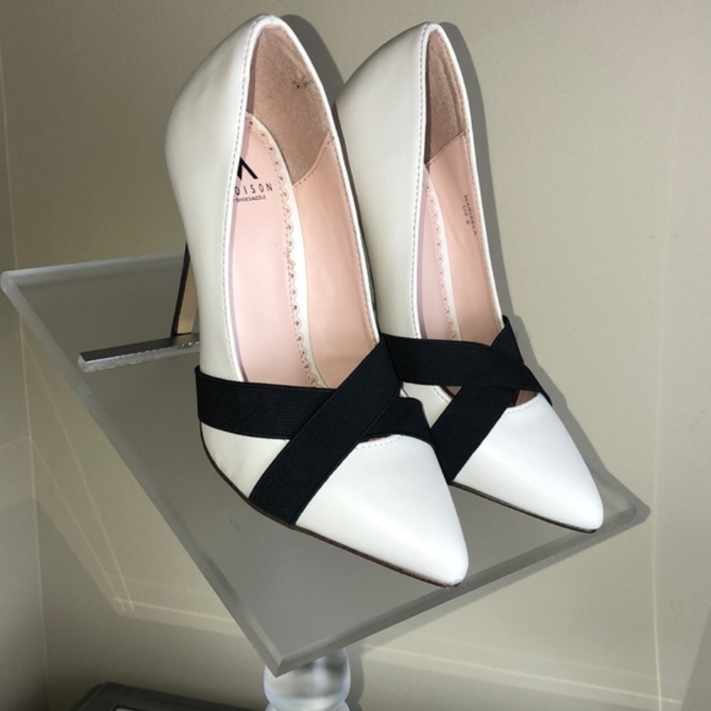 Madison White and Black Women's Heels